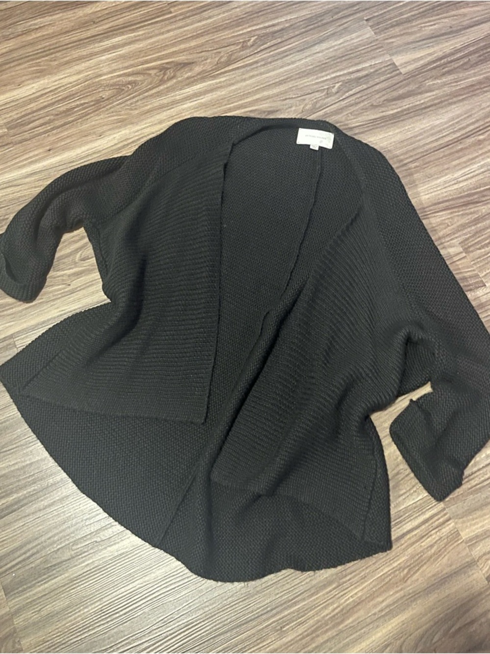 Brochu Walker Black Open-Front Knit Cardigan
